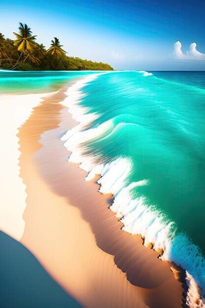 Premium Ai Image Panorama Of A Beautiful White Sand Beach And Turquoise Water In Maldives