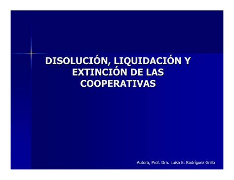 Pdf DisoluciÓn LiquidaciÓn Y ExtinciÓn De Las Ocwuc3mesderecho