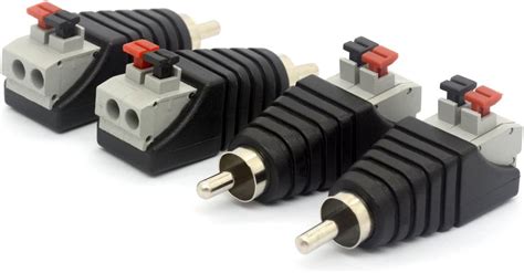 Adaptador De Enchufe Macho RCA A Terminal AV Hembra De 2 Tornillos Para