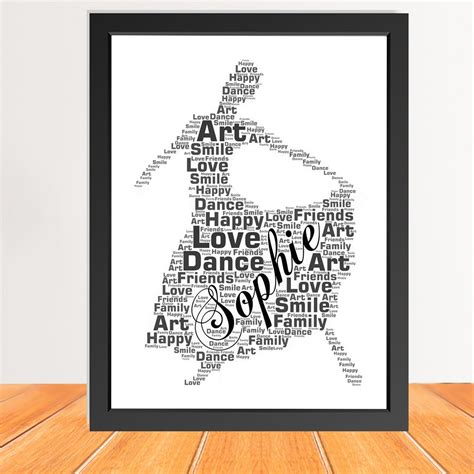 Dance Word Art Print, Personalized Dancer Print, Personalised Dancer ...