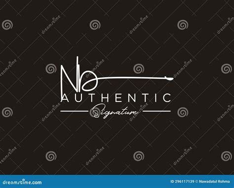 letter nb signature logo template vector stock vector illustration
