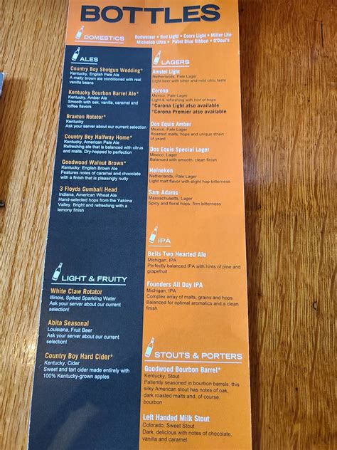 Menu at Double Dogs pub & bar, Lexington