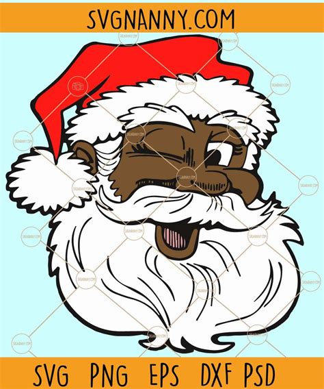 Black Santa Claus Face Svg