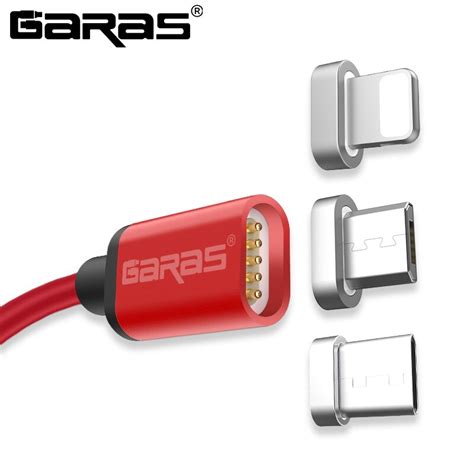 Garas usb tipo c ios micro usb 3 em 1 cabo magnético tipo c adaptador