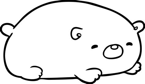 Cute Line Drawing Of A Polar Bear 12410429 Vector Art At Vecteezy