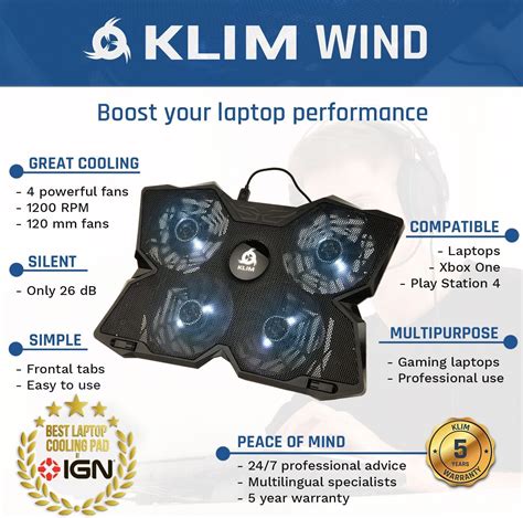 Buy Klim Wind Laptop Cooling Pad Laptop Stand With 4 Cooling Fans At