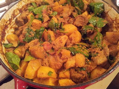 Lamb Potato And Spinach Curry Recipe Food