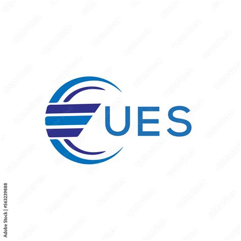 UES letter logo. UES blue image on white background. UES vector logo ...