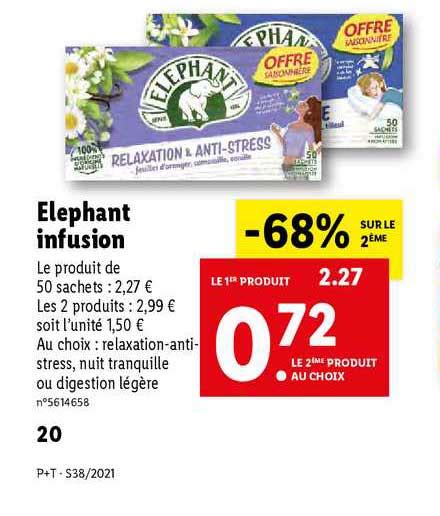 Promo éléphant Infusion chez Lidl iCatalogue fr