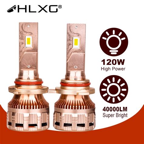 Hlxg H7 หลอดไฟหนารถยนต led Canbus 40000LM 120W 12V 9012 HIR2 H8 H9