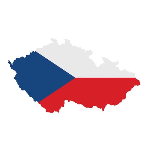 Premium Photo Czech Republic Flag Map Country Outline With National Flag