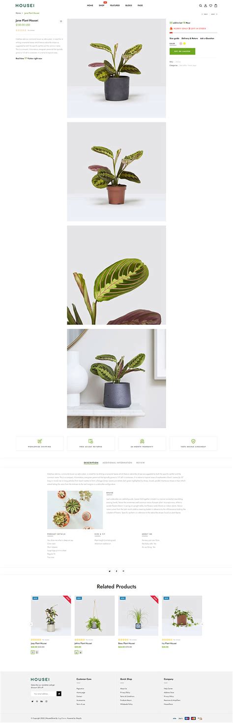 Housei Homedecor Houseplants Shopify Theme