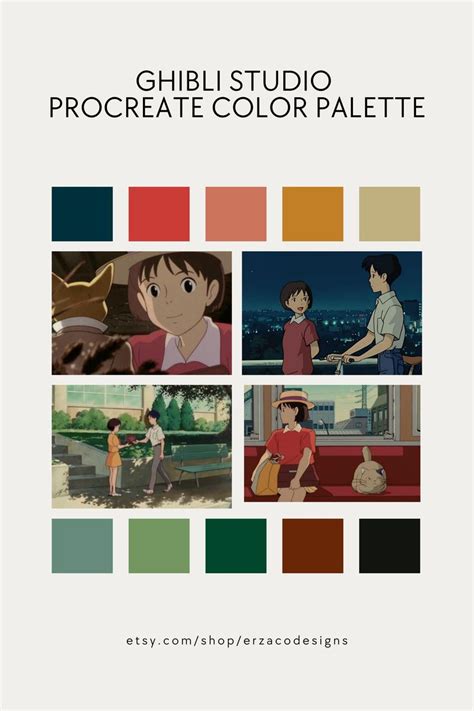 Procreate Color Palette Ghibli Studio Color Palette Digital Etsy