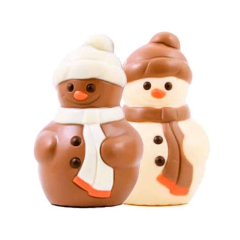 Bonhomme de neige 10cm lait et blanc coloré 60g Maison Chuques Allard