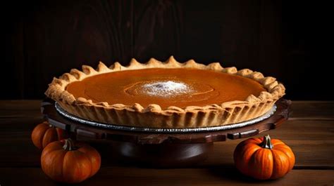 Premium AI Image | photo of pumpkin pie fall leaves