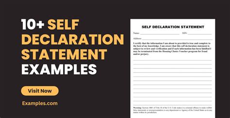 Self Declaration Statement 10 Examples Format Pdf