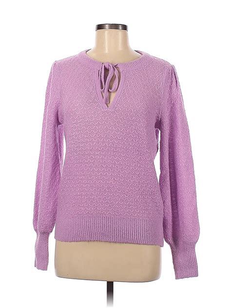 Ann Taylor Loft Polka Dots Purple Pullover Sweater Size M 69 Off