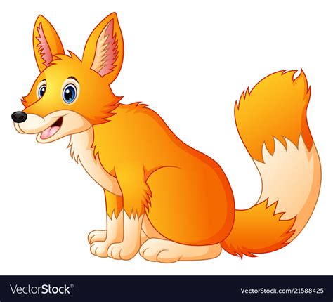 Cute Fox Cartoon Royalty Free Vector Image Vectorstock