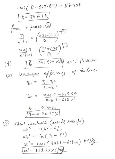 Solved A Steady State Steady Flow Adiabatic Turbine Operates On Air