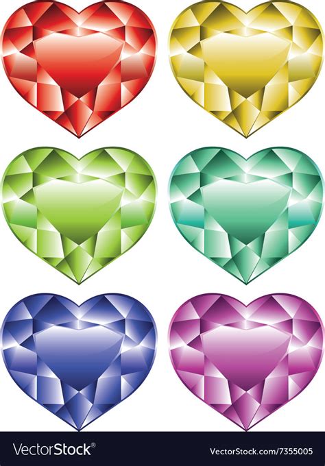 Heart Shaped Diamonds Royalty Free Vector Image