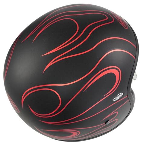 Casque Vintage Fr Red Chromed Bm Premier Noir Mat Rouge Xl