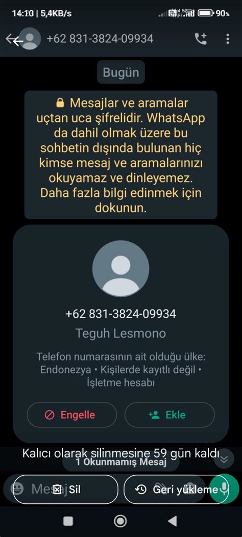 WhatsApp Yabancı Numaradan Mesaj Şikayetvar