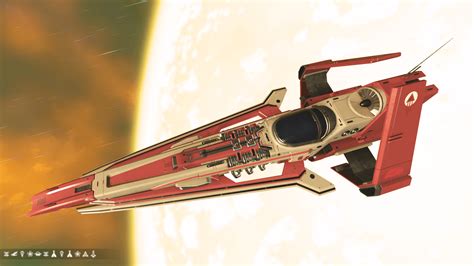 Red And Beige T1 Fighter With Quasar Wings And Long Nose T3 System