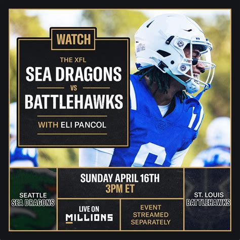 Eli Pancol Free Watchparty Xfl St Louis Battlehakws Vs Dc