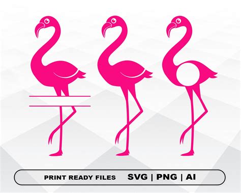 Flamingo Svg Flamingo Clip Art Pink Flamingo Vector Cute Etsy