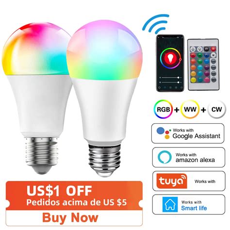 15w 18w Tuya Inteligente Wifi L Mpada E27 Rgb Branco L Mpada Led Pode