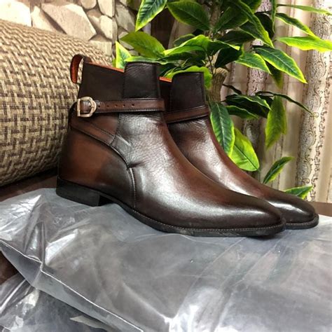 Ankle High Brown Jodhpurs Leather Oxford Men Boot Bespoke Footwear