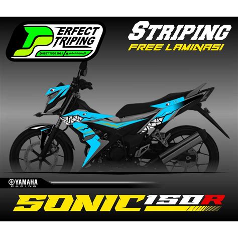 Jual Stiker Striping Motor Honda SONIC 150 R HIU SHARK Sticker