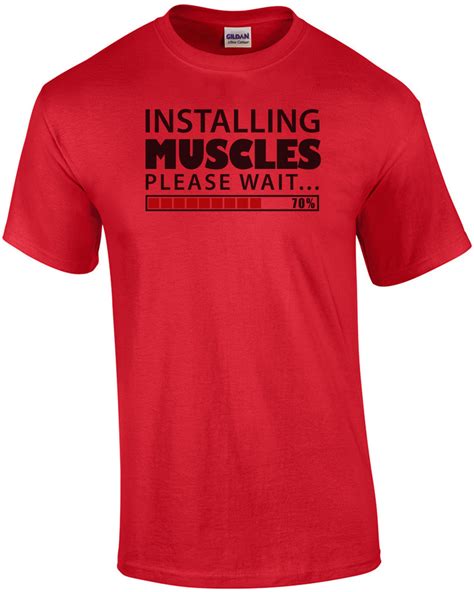 Installing Muscles Please Wait Funny Work Out T Shirt Ebay