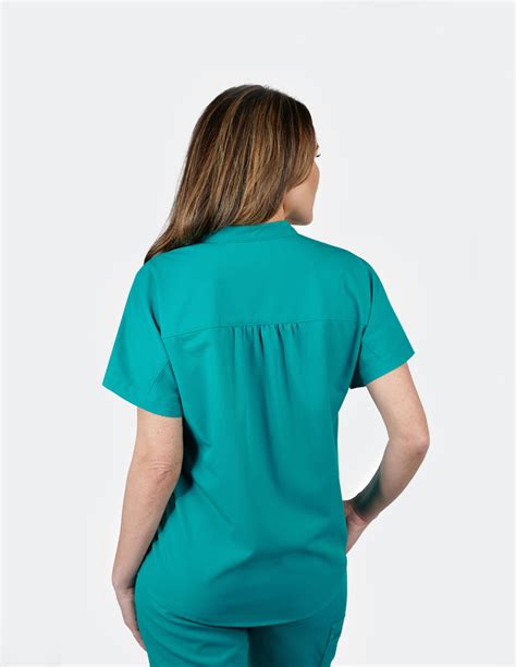 Orchid Three Pocket Teal Scrub Top Teal Blue Scrubs For Women Create Amor