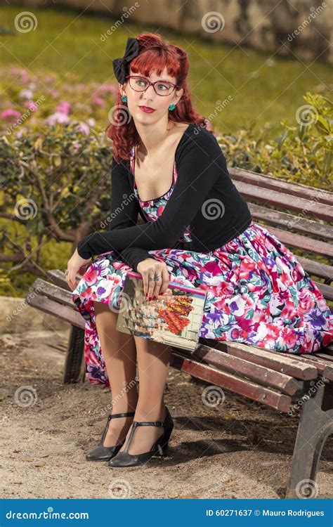 Pinup Young Woman In Vintage Style Clothing Stock Image Image Of