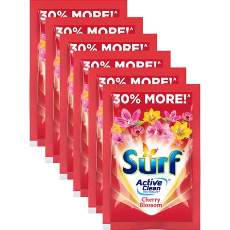 Surf Cherry Blossom Laundry Powder Detergent | 65g x 6s | Detergent ...