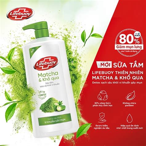 Sữa tắm detox diệt khuẩn Lifebuoy Matcha khổ qua 800g Mỹ phẩm ĐẸP XINH