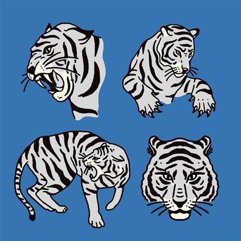 Vintage Tiger Illustration Goods Logo Assets 46866966 Vector Art At