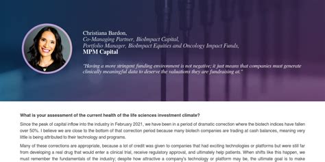 Mpm Capital Interview United States Life Sciences 2022