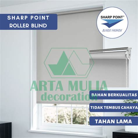 Jual Roller Blind Indoor Sharp Point Dimout Gorden Minimalis Chain