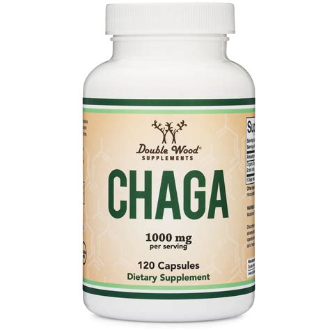 Chaga Mushroom Supplement 120 X 500 Mg Capsules Digestive Support