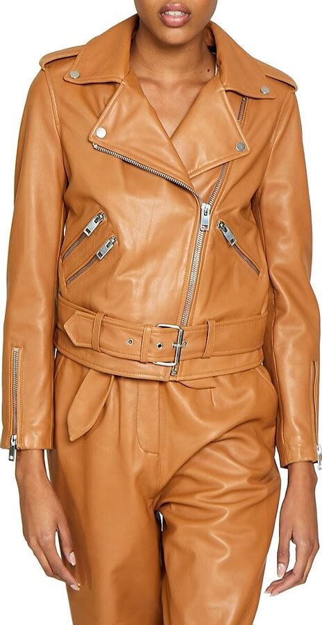 Walter Baker Allison Belted Leather Moto Jacket Shopstyle