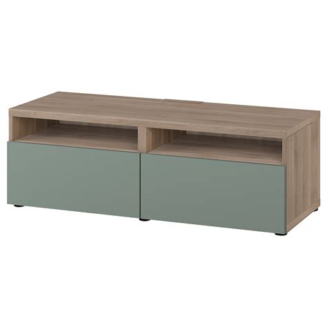 BestÅ Tv Unit With Drawers Walnut Effect Light Gray Notviken Gray