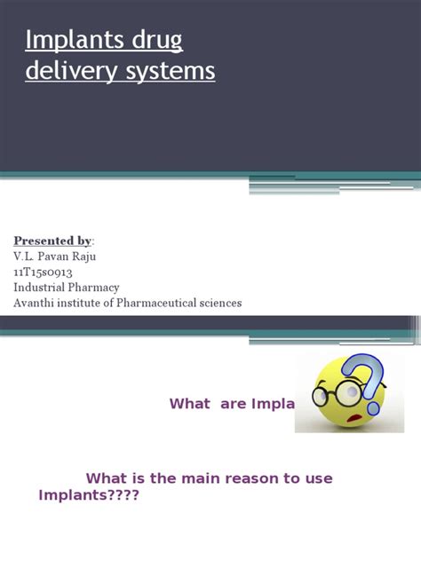 Implants Drug Delivery Systems Pdf Biodegradation Implant Medicine