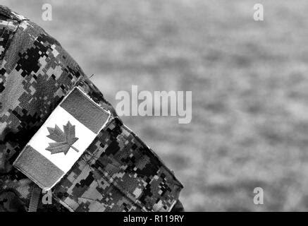 Canadian troops. Canadian Army. Canada flags on soldiers arm Stock ...