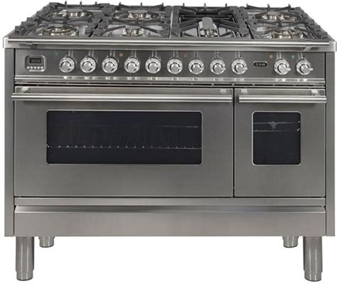 48" Professional Plus Series Freestanding Double Oven Dual Fuel Range with 7 Sealed Burners at ...