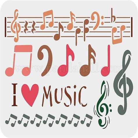 Wholesale Fingerinspire Music Notes Stencil X Cm Plastic Pet Piano