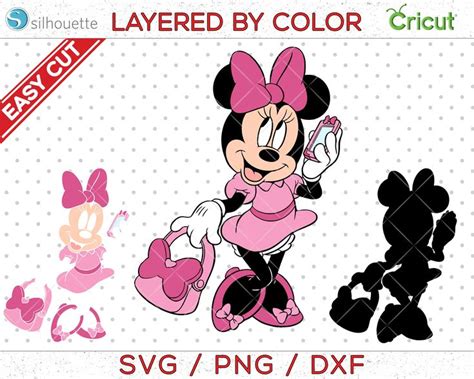 Minnie Mouse Clipart With Pink And Black Colors