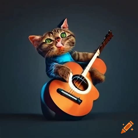 Cat Playing Guitar On Craiyon