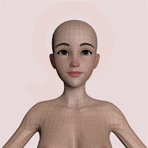 Artstation Stylized Female Basemesh With Detailed Topology Resources